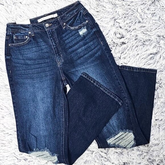 TINSELTOWN | 90's BABY HIGH-RISE BOOTCUT DISTRESSED JEANS \\ SIZE 9… - Picture 2 of 14